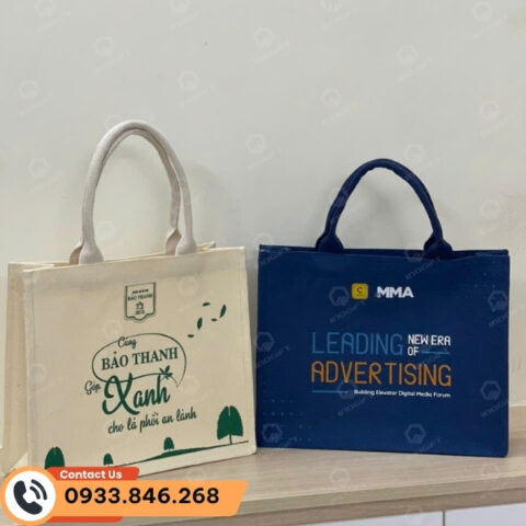 túi vải quà tặng 8/3 in logo công ty, quà tặng giá tốt