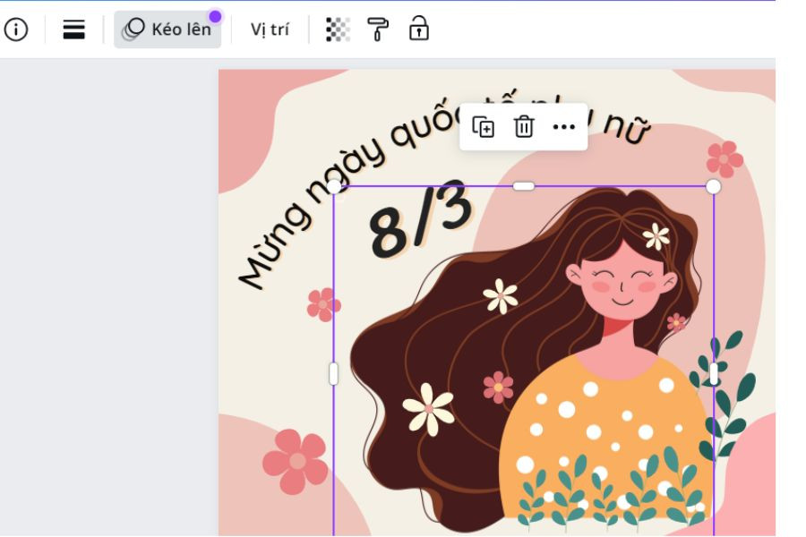 Tùy chỉnh mẫu thiệp 8/3 trên Canva để làm thiệp 8 3 tặng cô giáo.