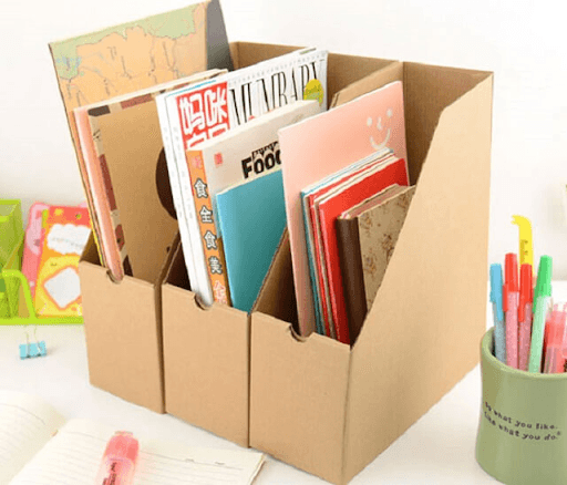 Sáng tạo đồ dùng học tập từ phế liệu: Tủ đựng tài liệu mini từ bìa carton