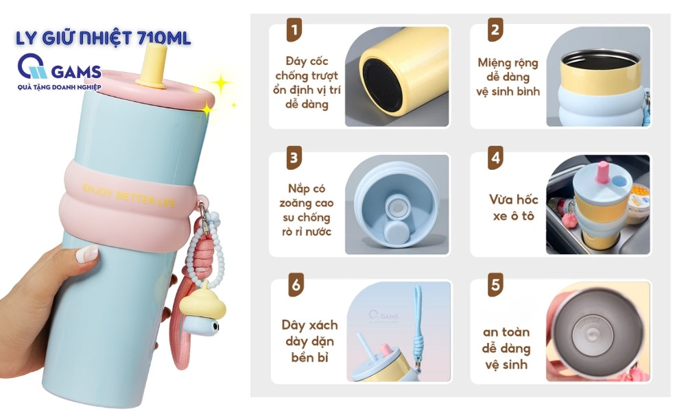 Ưu điểm của mẫu ly giữ nhiệt dung tích lớn, phù hợp quà tặng cuối năm cho học sinh