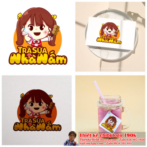 Vẽ chibi cô gái cười tươi cầm đồ ăn vặt nhiều loại