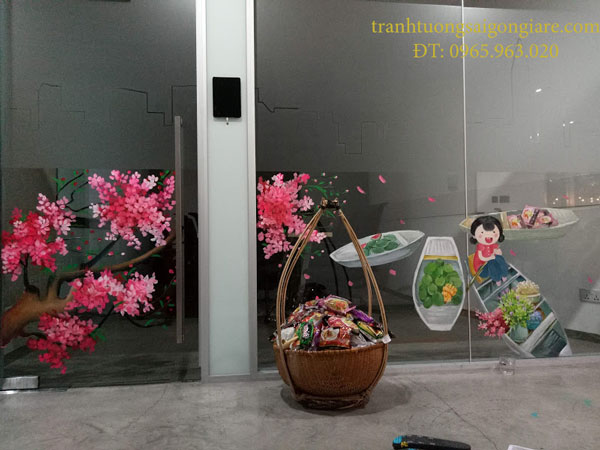Vẽ tranh kính đẹp cho ngày Tết