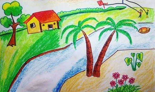 Vẽ tranh phong cảnh đơn giản, đẹp để tặng bạn bè