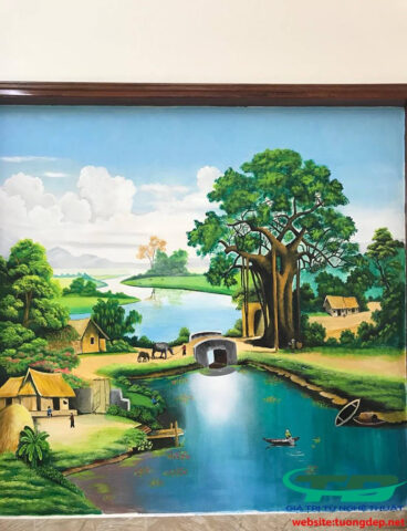 Vẽ tranh phong cảnh làng quê Việt Nam đầy tinh tế