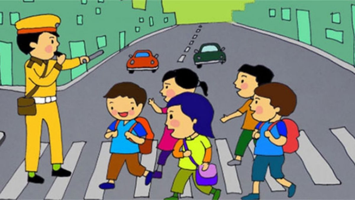 Vẽ tranh ước mơ của em với hình ảnh chú công an đang làm nhiệm vụ bảo vệ an ninh