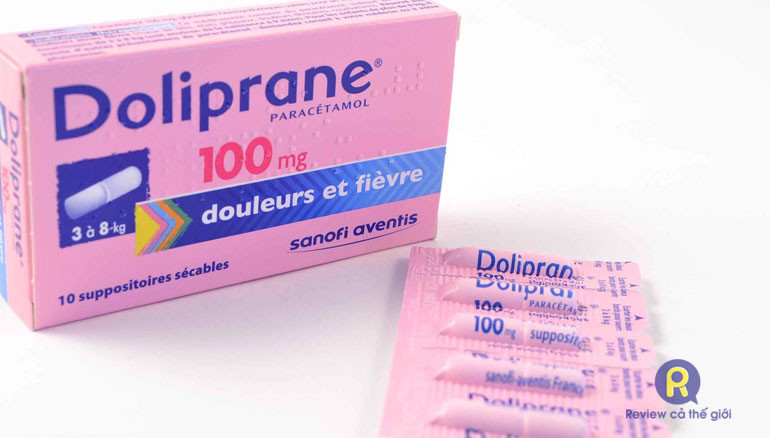 Viên đặt hậu môn Doliprane 100mg hạ sốt cho trẻ sơ sinh 2 tháng tuổi