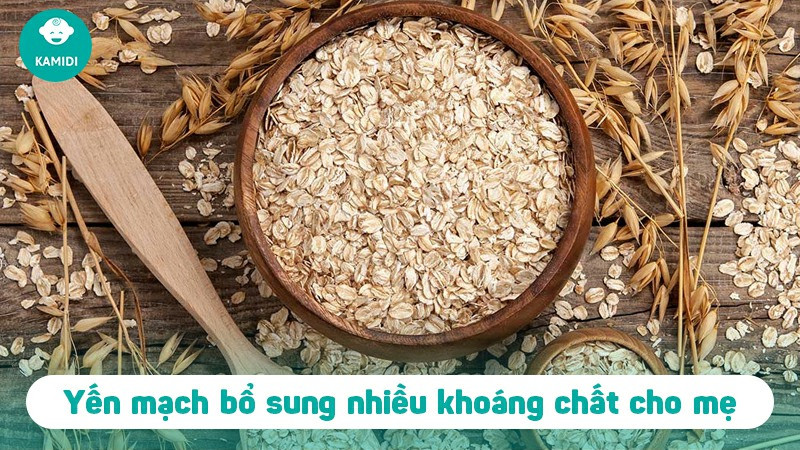 yến mạch chứa khoáng chất thiết yếu tốt cho bà bầu