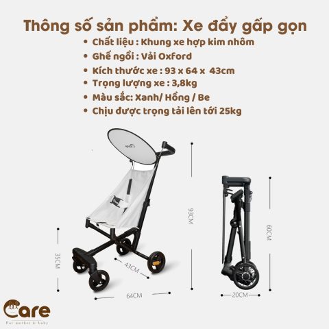 Xe Đẩy Gấp Gọn Siêu Nhẹ: Hướng Dẫn Chọn Và Review Chi Tiết