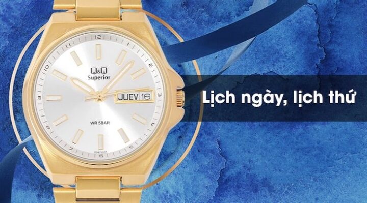 Đồng hồ Q&Q 31 mm Nữ S397J001Y có tính năng coi lịch thứ, ngày tiện lợi