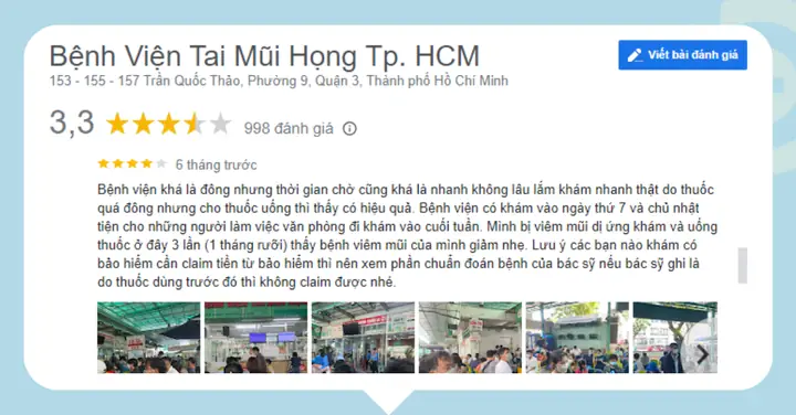 1. Bệnh viện Tai Mũi Họng TP.HCM