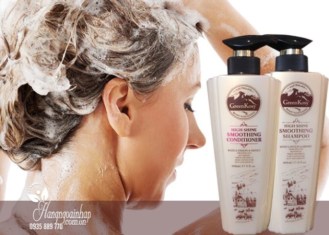 Bộ dầu gội xả GreenKosy High Shine Smoothing hỗ trợ chăm sóc tóc toàn diện