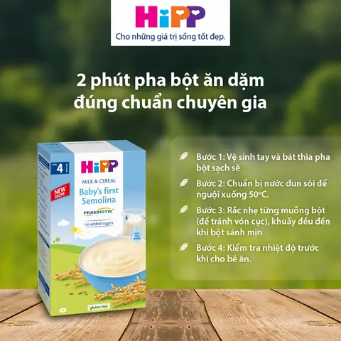 Pha bột ăn dặm Hipp theo độ tuổi