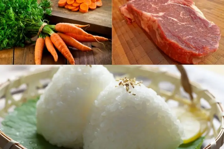 3Cơm nắm thịt bò xào cà rốt cho bé ăn dặm (Công thức được chia sẻ bởi người dùng)