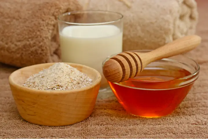 hỗn hợp sữa, mật ong, yến mạch tẩy da chết hỗn hợp sữa, mật ong, yến mạch tẩy da chết