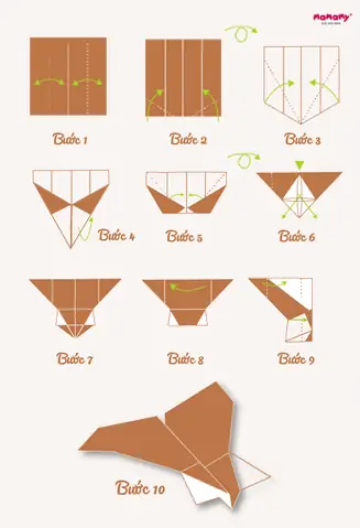 4. Cách gấp máy bay origami sáng tạo