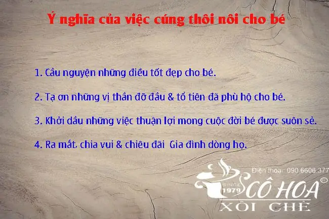 1.2. Ý NGHĨA CỦA VIỆC CÚNG THÔI NÔI.