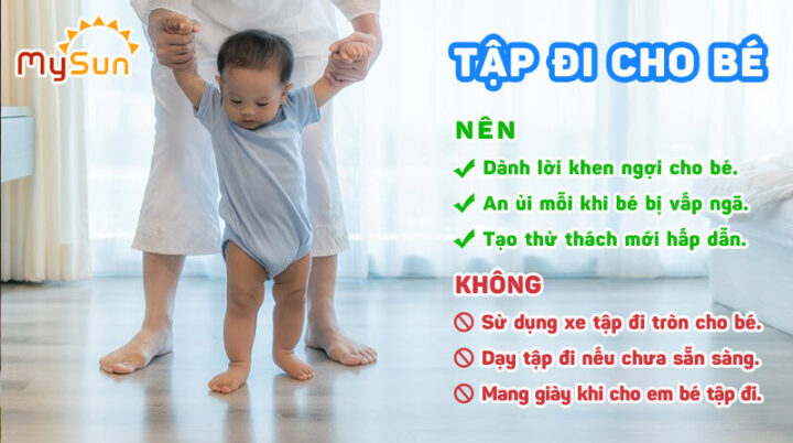 cách tập đi cho trẻ em bé chậm sớm