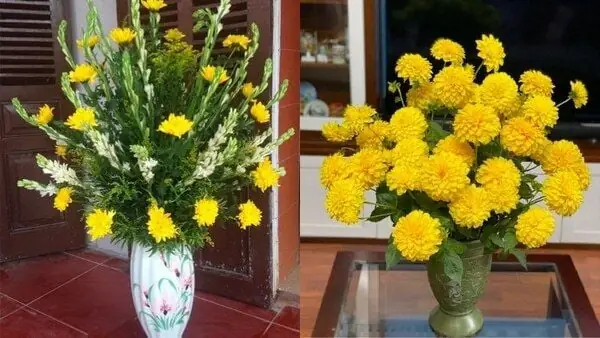 Cách cắm hoa cúc bàn thờ ngày Tết