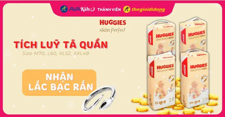 Mẹ đang tìm kiếmtã Huggiescho bé yêu với giá cả hợp lý và có cơ hội nhận quà tặng siêu hot? Đừng bỏ lỡ cơ hội vàng từ ngày 15/04 đến 15/05/2025, AVAKids mang đến cho mẹ bỉm chương trình khuyến mãi siêu hấp dẫn TÍCH LŨY HÓA ĐƠN Tã quần Huggies Skin Perfect nhận ngay cơ hội trúng LẮC BẠC RẮN Xem chi tiết bài bên dưới! Mẹ đang tìm kiếmtã Huggiescho bé yêu với giá cả hợp lý và có cơ hội nhận quà tặng siêu hot? Đừng bỏ lỡ cơ hội vàng từ ngày 15/04 đến 15/05/2025, AVAKids mang đến cho mẹ bỉm chương trình khuyến mãi siêu hấp dẫn TÍCH LŨY HÓA ĐƠN Tã quần Huggies Skin Perfect nhận ngay cơ hội trúng LẮC BẠC RẮN Xem chi tiết bài bên dưới!
