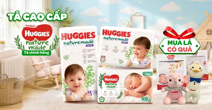 Mẹ ơi, tháng 7 này Huggies tung quà “xịn” mừng ngày của bé! Chỉ cần muaTã Huggies Naturemadetại AVAKids là nhận ngay quà tặng hấp dẫn. Cơ hội săn deal, nhận quà chưa bao giờ dễ đến thế – mẹ nhanh tay kẻo hết quà nha!