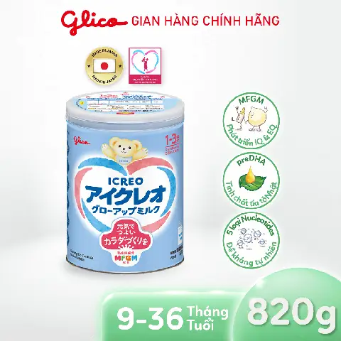 Sữa Glico ICREO số 1 Grow-up Milk 820g (1-3 tuổi) Sữa Glico ICREO số 1 Grow-up Milk 820g (1-3 tuổi)