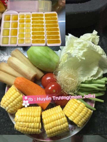 Nước dùng dashi củ quả và rong biển cho bé