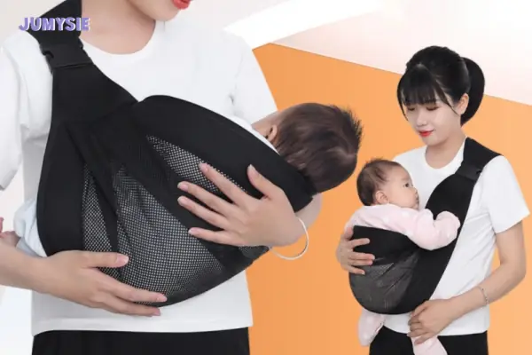 Tư thế nằm ngang - Cách sử dụng địu 6 tư thế