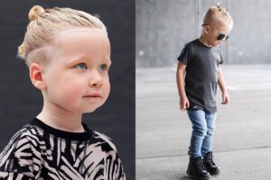 Kiểu tóc Man Bun sẽ đem lại một cái nhìn mới thú vị cho bé trai ít tóc