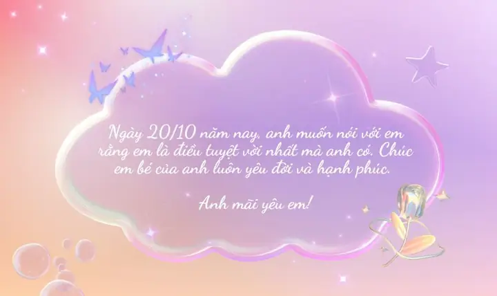 Lời chúc 20/10 cho người yêu ở xa
