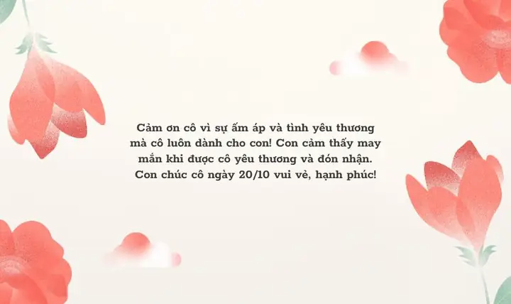 Lời chúc 20/10 cho mẹ người yêu gây ấn tượng