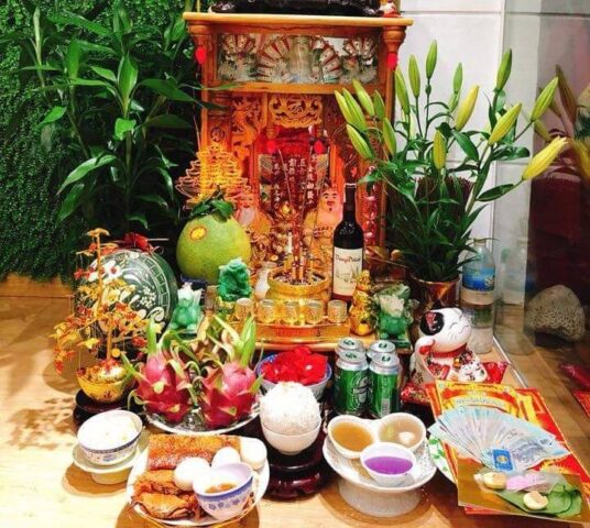 Mâm cúng Thần Tài Thổ Địa đơn giản