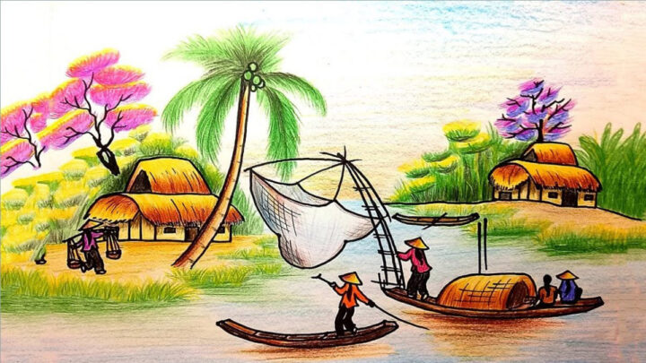 máº«u áº£nh váº½ tranh quÃª hÆ°Æ¡ng 