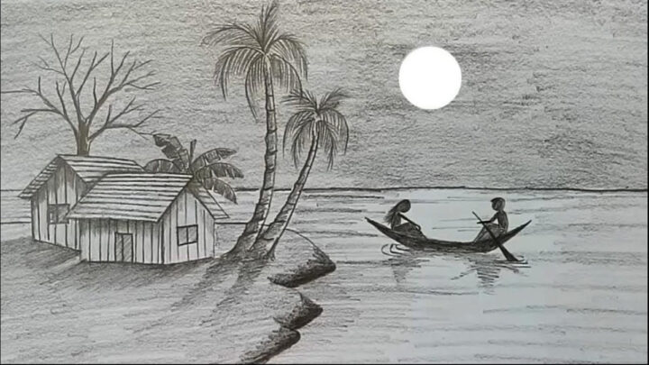 máº«u váº½ tranh quÃª hÆ°Æ¡ng