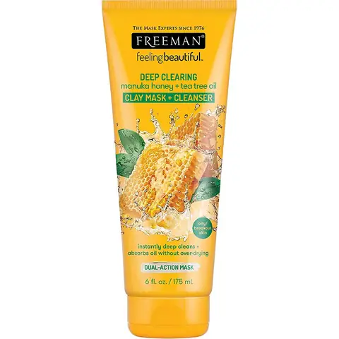 Mặt Nạ Đất Sét Freeman Deep Clearing Manuka Honey + Tea Tree Oil Clay Mask + Cleanser Mật Ong Manuka & Dầu Tràm Trà 175ml