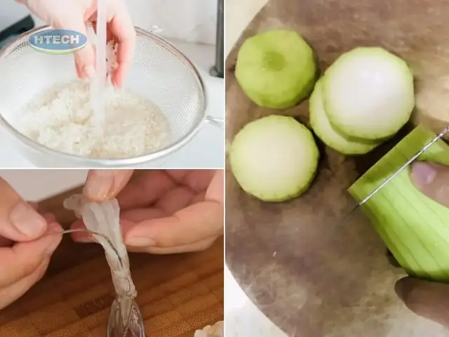3. Sơ chế nguyên liệu nấu cháo tôm bầu cho bé ăn dặm 3. Sơ chế nguyên liệu nấu cháo tôm bầu cho bé ăn dặm