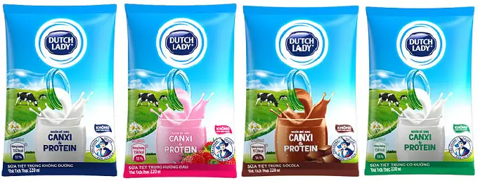 Sá»¯a tiá»t trÃ¹ng CÃ´ GÃ¡i HÃ  Lan cÃ³ ÄÆ°á»ng bá»ch 180ml