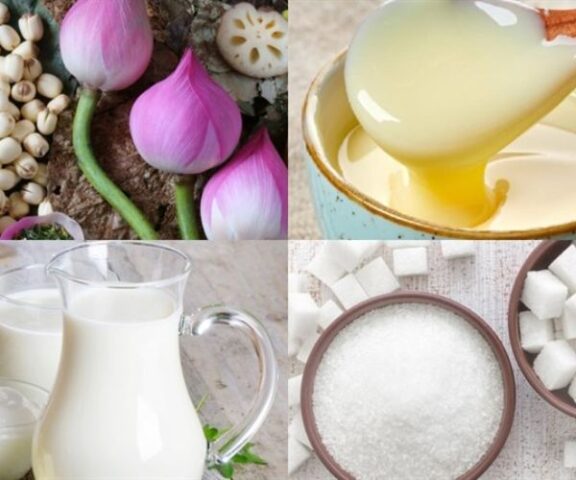 Nguyên liệu làm sữa hạt sen bằng máy