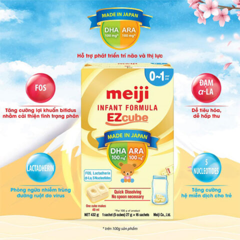 Sữa meiji infant formula dạng thanh nhập khẩu cho trẻ 0-1 tuổi