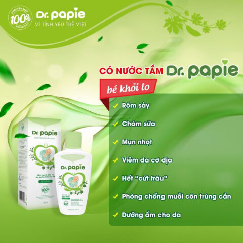 Sữa tắm gội 2 in 1 cho bé Dr.Papie sử dụng được cho trẻ sơ sinh