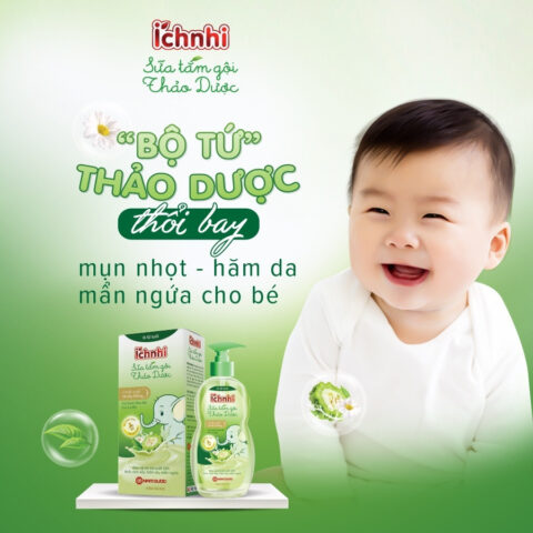 Sữa tắm gội 2 in 1 Ích Nhi giúp bảo vệ da bé
