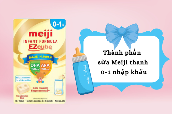 Thành phần sữa Meiji nhập khẩu EZcube