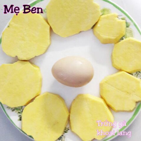 Thực đơn ăn dặm cho bé: Cháo trứng gà khoai lang