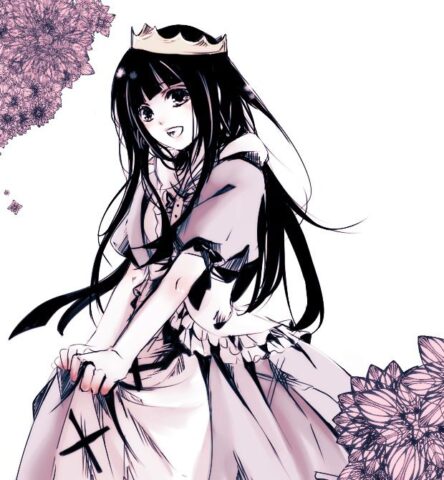 Tranh anime cô công chúa đeo vương miện lộng lẫy