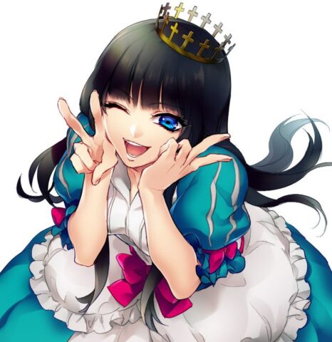 Tranh anime công chúa mắt xanh long lanh xinh đẹp