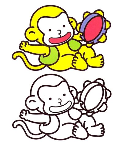 Hình vẽ con khỉ cho bé 3 tuổi