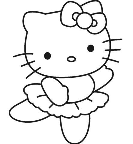 Tranh tô màu Hello Kitty cho bé 3 tuổi