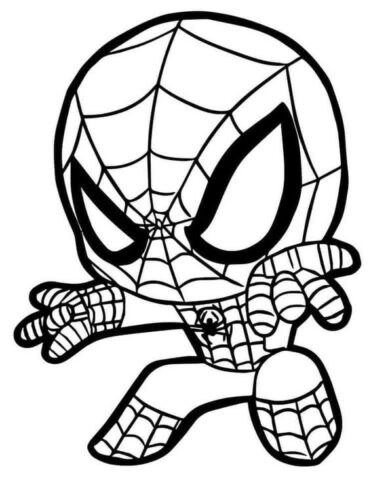 tô màu người nhện chibi