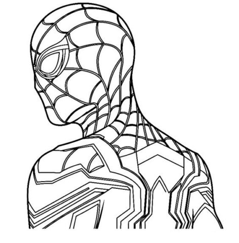 hình tô màu spider man đơn giản