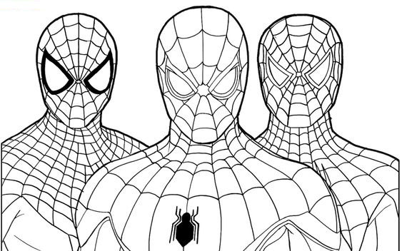 spider man tranh tô màu người nhện đang đu dây