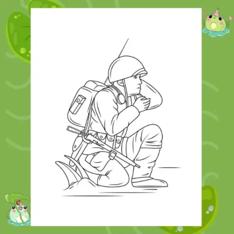 hình ảnh tô màu về chú bộ đội